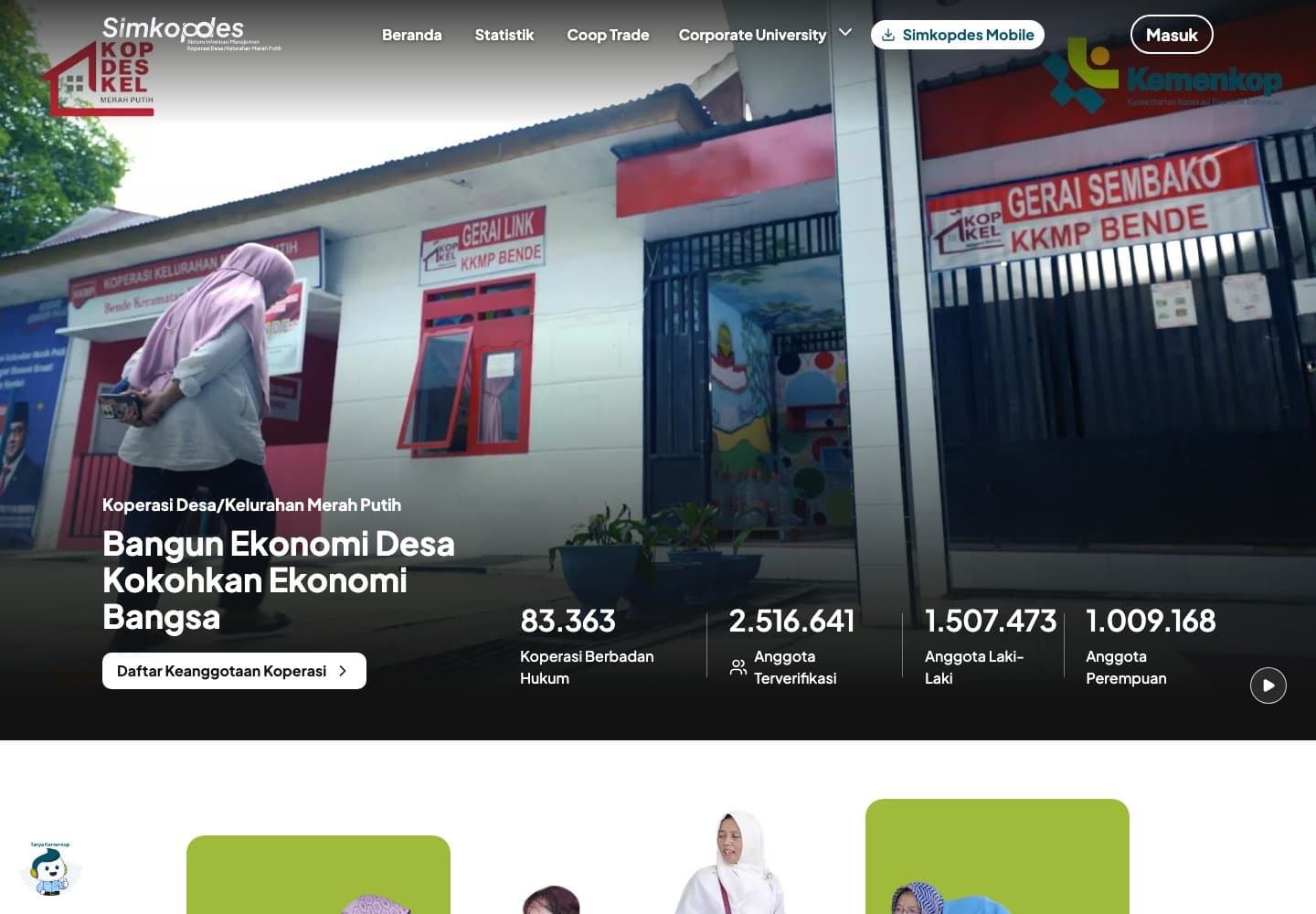 Simkopdes website homepage